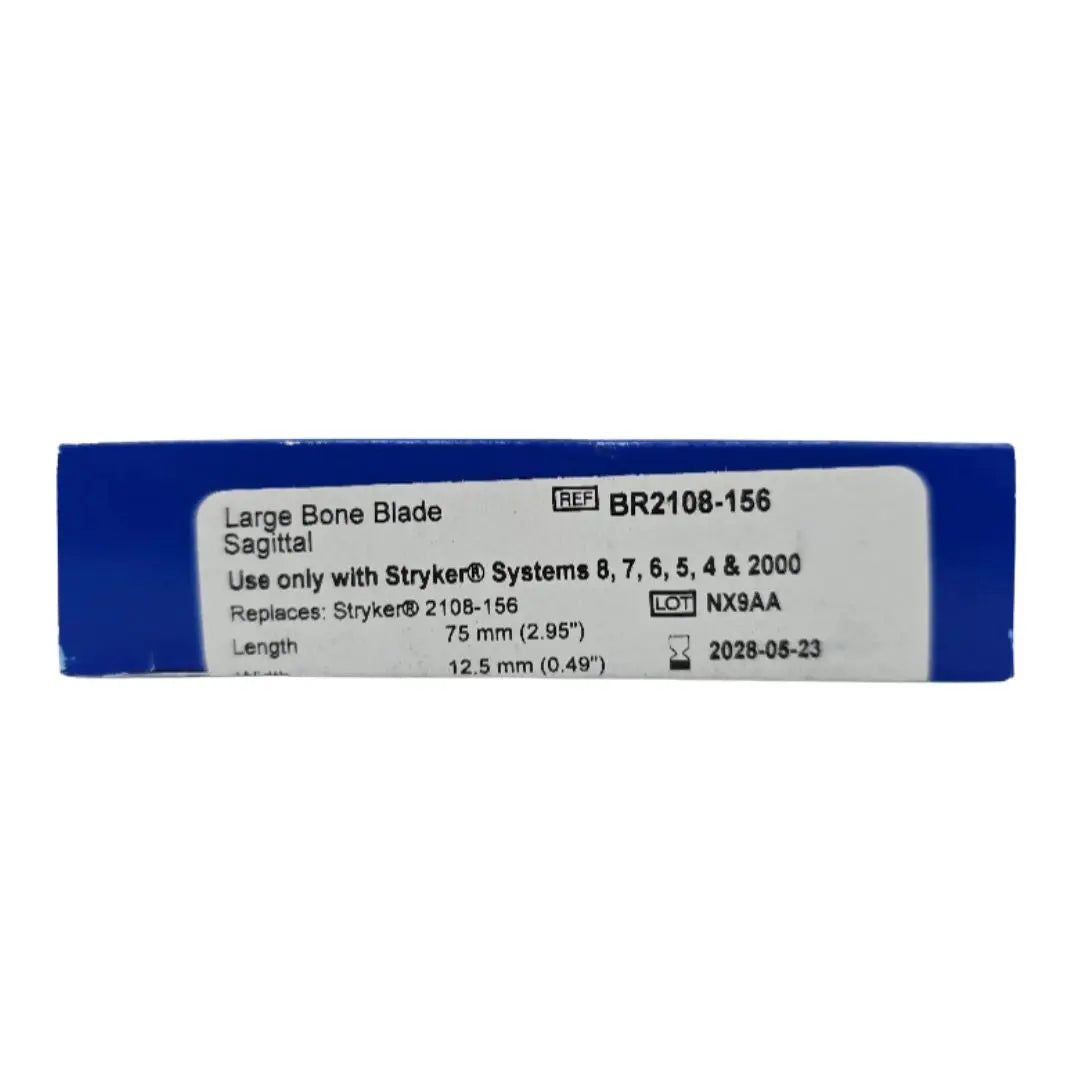 Brasseler BR2108-156 Sagittal Large Bone Blade 75mm x 12.5mm BX/5 Brasseler