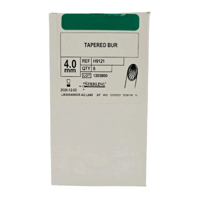 ConMed H9121 Sterling Tapered Bur, Large Hub 4.0mm BX/6 ConMed