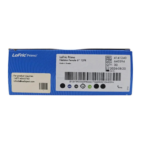 Wellspect 4141240 LoFric Primo Urethral Catheter Straight Tip Hydrophilic Coated PVC Nelaton Female 6" 12FR BX/30 Wellspect