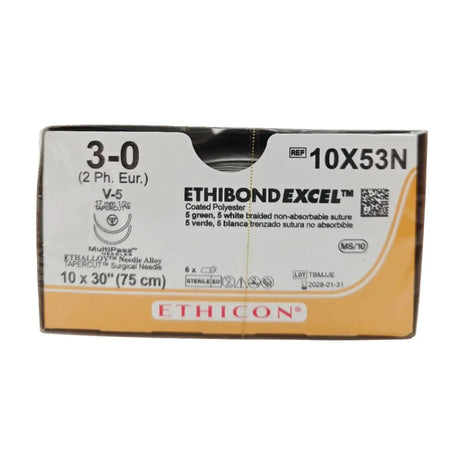 Ethicon 10X53N 3-0 Ethibond EXCEL 10x30" V-5 ETHALLOY BX/6 Ethicon