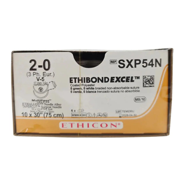 Ethicon SXP54N 2-0 Ethibond EXCEL 10X30" V-5 ETHALLOY BX/6 Ethicon