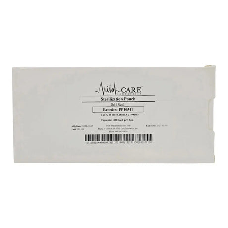 Vital Care Industries PP10541 Sterilization Pouch Self-Seal 4" x 11" BX/200 Vital Care Industries