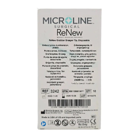Microline Surgical 3242 ReNew Grabber Grasper Tip, Disposable BX/10 Microline