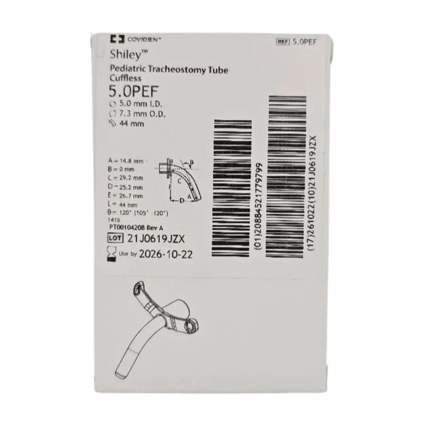 Covidien 4.0PEF Shiley Pediatric Tracheostomy Tube Cuffless 4.0mm