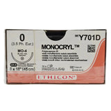 Ethicon Y701D 0 Monocryl 8X18" Violet MO-4 36mm BX/12 Ethicon