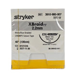 Stryker 3910-900-007 XBraid TT 2.2mm Suture Tape CTX White/Blue Braided 40" BX/12 Stryker