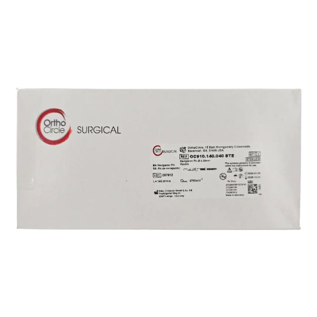 OrthoCircle OC910.140.040 STE Navigation Pin 4.00mm Square Guide Pin/Screw BX/2 OrthoCircle