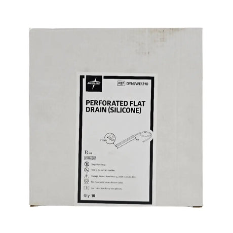 Medline DYNJWE1310 Perforated Flat Drain (Silicone) BX/10 Medline
