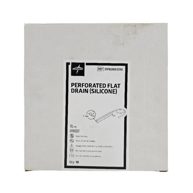 Medline DYNJWE1310 Perforated Flat Drain (Silicone) BX/10 Medline