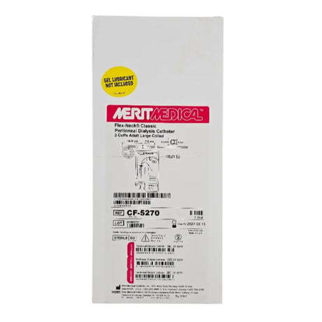 Merit Medical CF-5270 Flex-Neck Classic Peritoneal Dialysis Catheter 2 Cuffs Adult Large Coiled 16.5cm x 7.0cm Merit Medical
