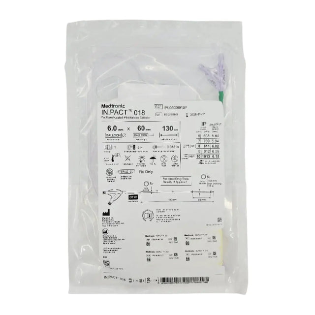 Medtronic IPU06006013P In.Pact 018 Paclitaxel-coated PTA Balloon Catheter 6.0mm x 60mm 130cm Medtronic