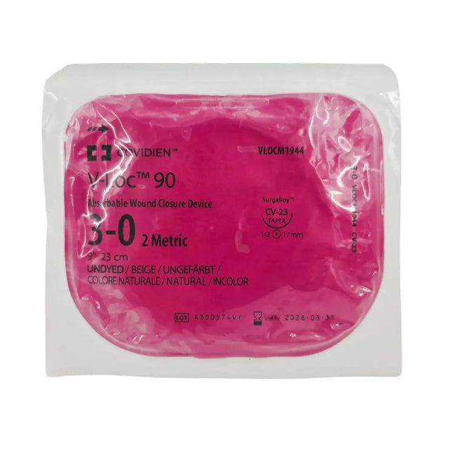Covidien VLOCM1944 V-Loc 90 3-0 1X9" Undyed CV-23 17mm Surgalloy Covidien