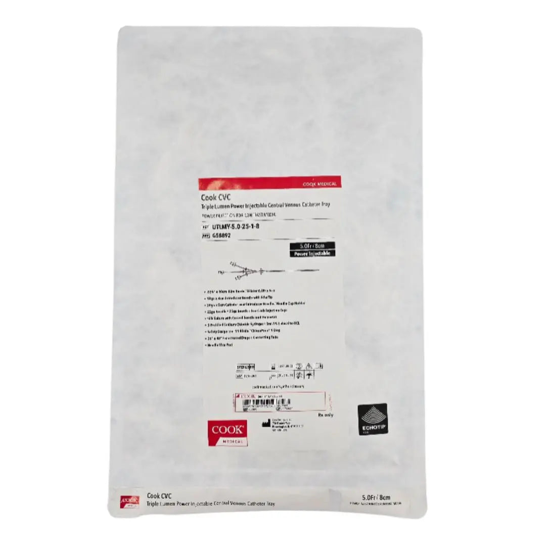 Cook Medical G58892 Triple Lumen Power Injectable Central Venous Catheter Tray 5.0Fr. Cook Medical