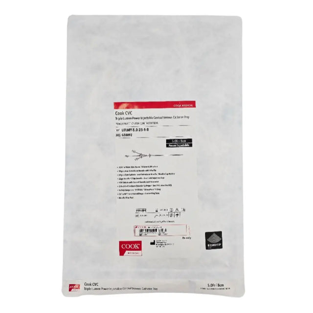 Cook Medical G58892 Triple Lumen Power Injectable Central Venous Catheter Tray 5.0Fr. Cook Medical