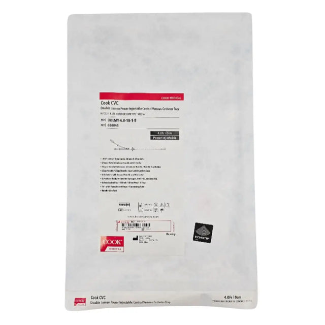 Cook Medical G58845 Double Lumen Power Injectable Central Venous Catheter Tray 4.0Fr. Cook Medical