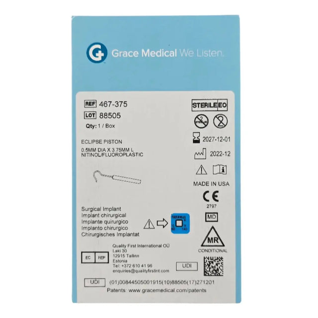 Grace Medical 467-375 Eclipse Piston 0.5mm Dia. x 3.75mm L Nitinol/Fluoroplastic Grace Medical