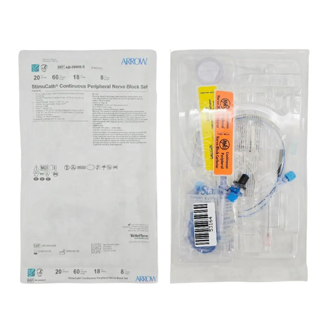 Arrow AB-20608-S StimuCath Continuous Peripheral Nerve Block Set 20Ga. x 60cm, 18Ga. x 8cm Arrow