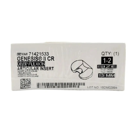 Smith & Nephew 71421533 Genesis II CR Deep Flexion Articular Insert Uncoated Knee Tibia Prosthesis Size 1-2 13mm Smith & Nephew, Inc.