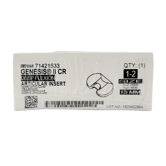 Smith & Nephew 71421533 Genesis II CR Deep Flexion Articular Insert Uncoated Knee Tibia Prosthesis Size 1-2 13mm Smith & Nephew, Inc.