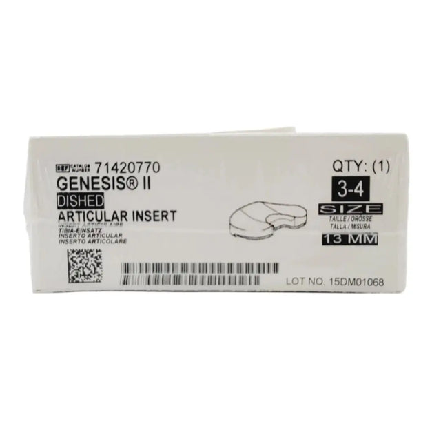 Smith & Nephew 71420770 Genesis II Dished Articular Insert Uncoated Knee Tibia Prosthesis Size 3-4 13mm Smith & Nephew, Inc.