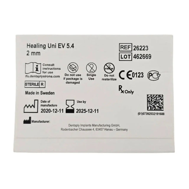 Dentsply Implants Manufacturing 26223 Healing Uni EV 5.4 2mm Astra Tech Implant System