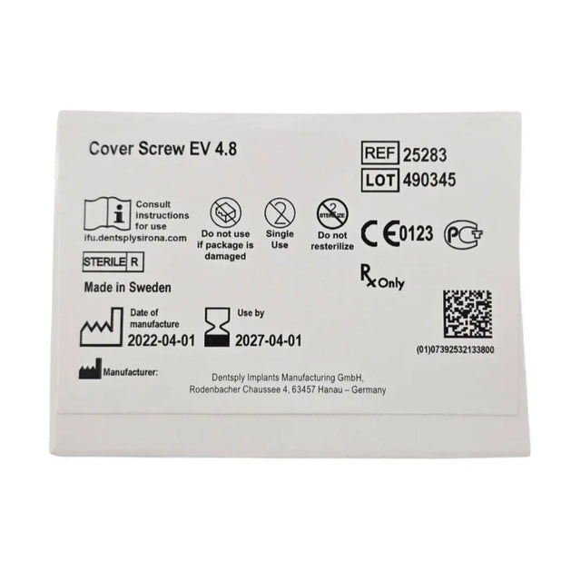 Dentsply Implants Manufacturing 25238 Cover Screw EV 4.8 Astra Tech Implant System