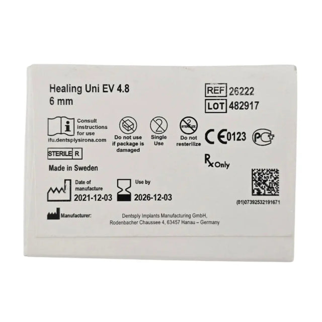Dentsply Implants Manufacturing 26222 Healing Uni EV 4.8 6mm Astra Tech Implant System