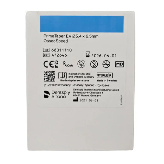 Dentsply Implants Manufacturing 68011110 PrimeTaper EV Ø5.4 x 6.5mm OsseoSpeed DS Implants