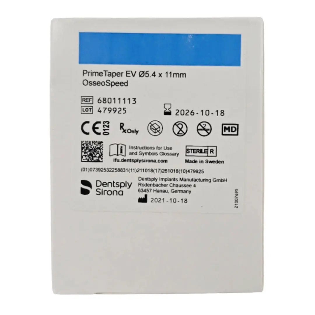 Dentsply Implants Manufacturing 68011113 PrimeTaper EV Ø5.4 x 11mm OsseoSpeed DS Implants