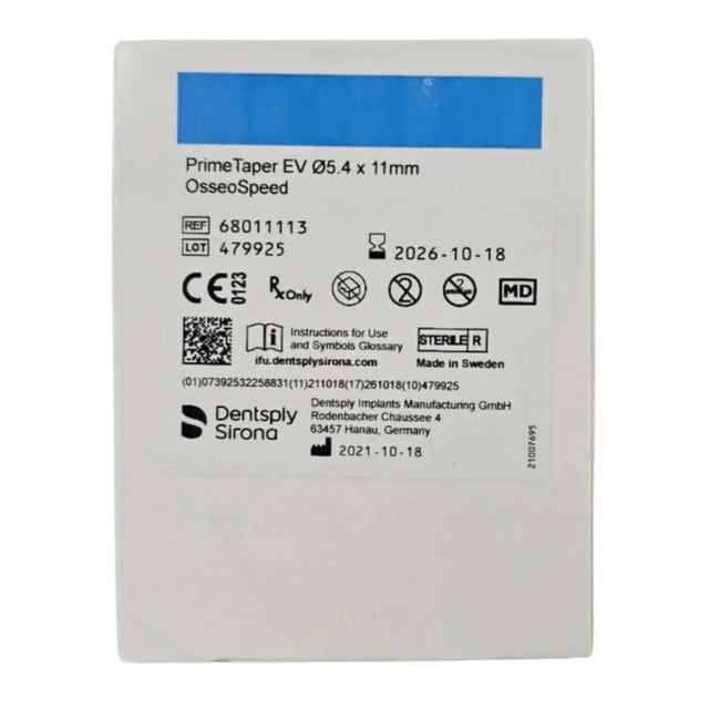 Dentsply Implants Manufacturing 68011113 PrimeTaper EV Ø5.4 x 11mm OsseoSpeed DS Implants