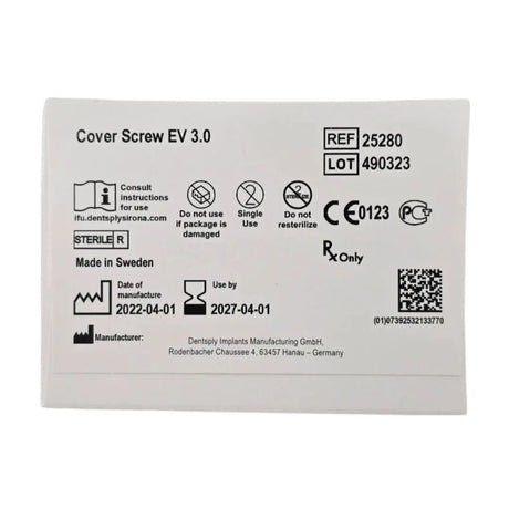 Dentsply Implants Manufacturing 25280 Cover Screw Ev 3.0 Dentsply Implants Manufacturing