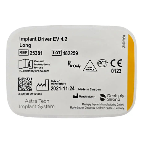 Dentsply Implants Manufacturing 25381 Implant Driver EV 4.2 Long Astra Tech Implant System Dentsply Implants Manufacturing