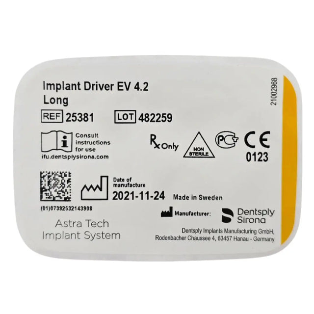 Dentsply Implants Manufacturing 25381 Implant Driver EV 4.2 Long Astra Tech Implant System Dentsply Implants Manufacturing