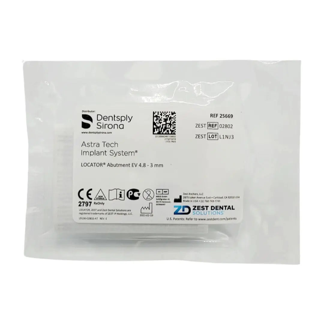 Zest Anchors 2802 Locator Abutment For Ev 4.8 X 3.0mm, Astra Tech Zest Anchors
