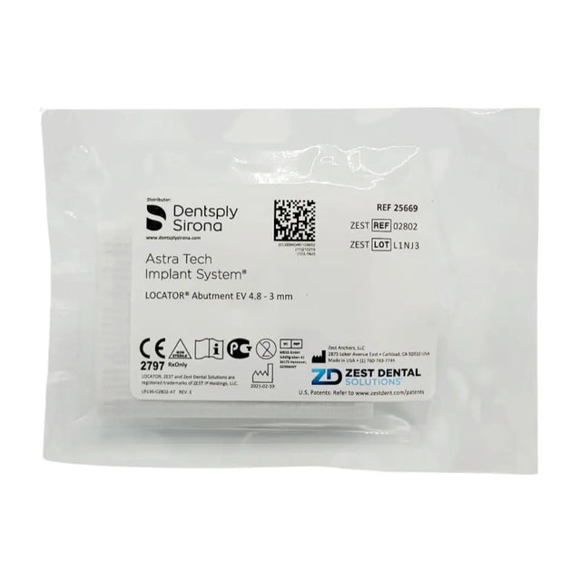 Zest Anchors 2802 Locator Abutment For Ev 4.8 X 3.0mm, Astra Tech Zest Anchors
