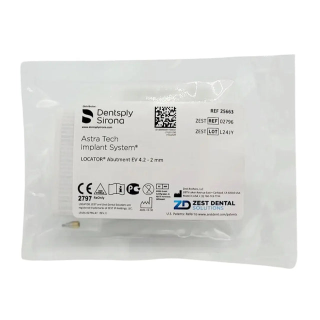 Zest Anchors 2796 Locator Abutment For Ev 4.2 X 2.0mm, Astra Tech Zest Anchors
