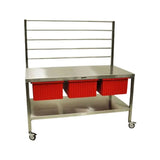 Midcentral Medical MCM-596 SS Table with Wrapping Frame and Pull-out Bins Midcentral Medical