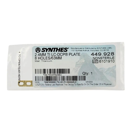 Synthes 449.928 2.4mm Titanium LC-DCP Plate Synthes
