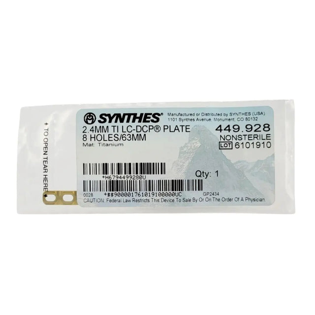 Synthes 449.928 2.4mm Titanium LC-DCP Plate Synthes
