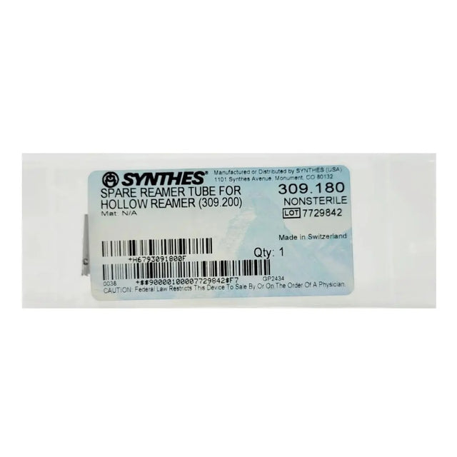 Synthes 309.180 Spare Reamer Tube For Hollow Reamer (309.200) Synthes