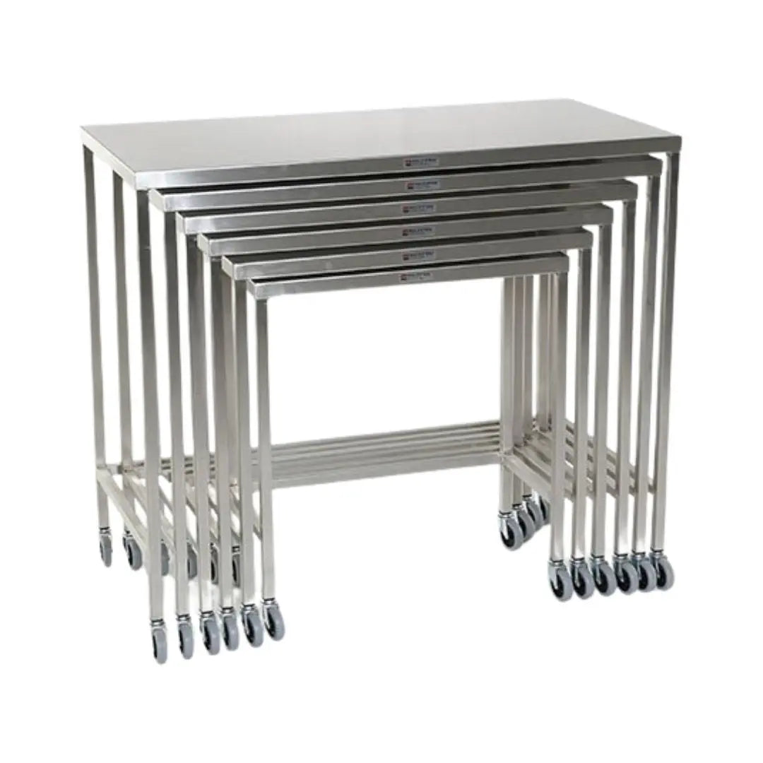 Midcentral Medical MCM 561-566 Individual Stainless Steel Nesting Instrument Tables with U-brace Midcentral Medical