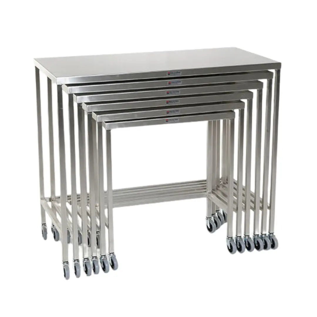 Midcentral Medical MCM-560 Set of 6 Stainless Steel Nesting Tables Midcentral Medical