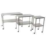 Midcentral Medical MCM-501S to 519S/551S Stainless Steel Instrument Table with Shelf Midcentral Medical