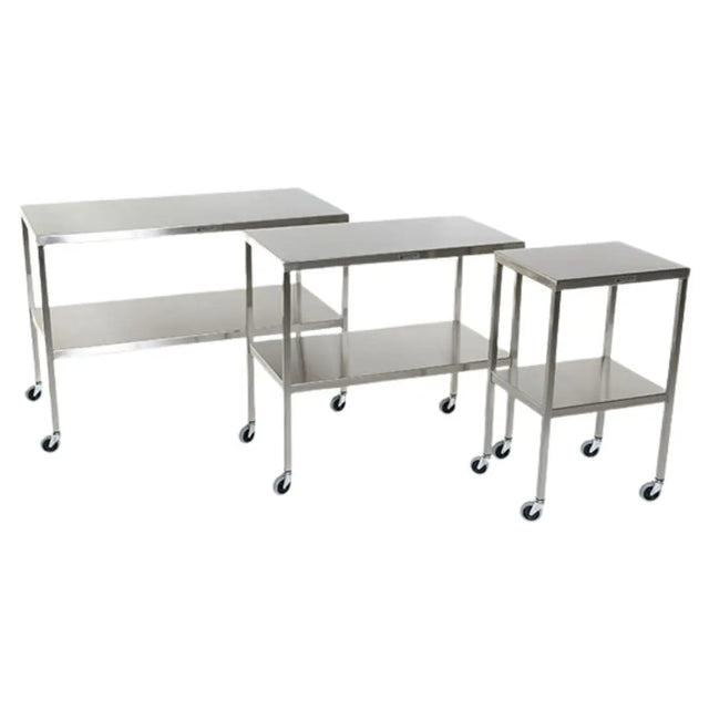 Midcentral Medical MCM-501S to 519S/551S Stainless Steel Instrument Table with Shelf Midcentral Medical