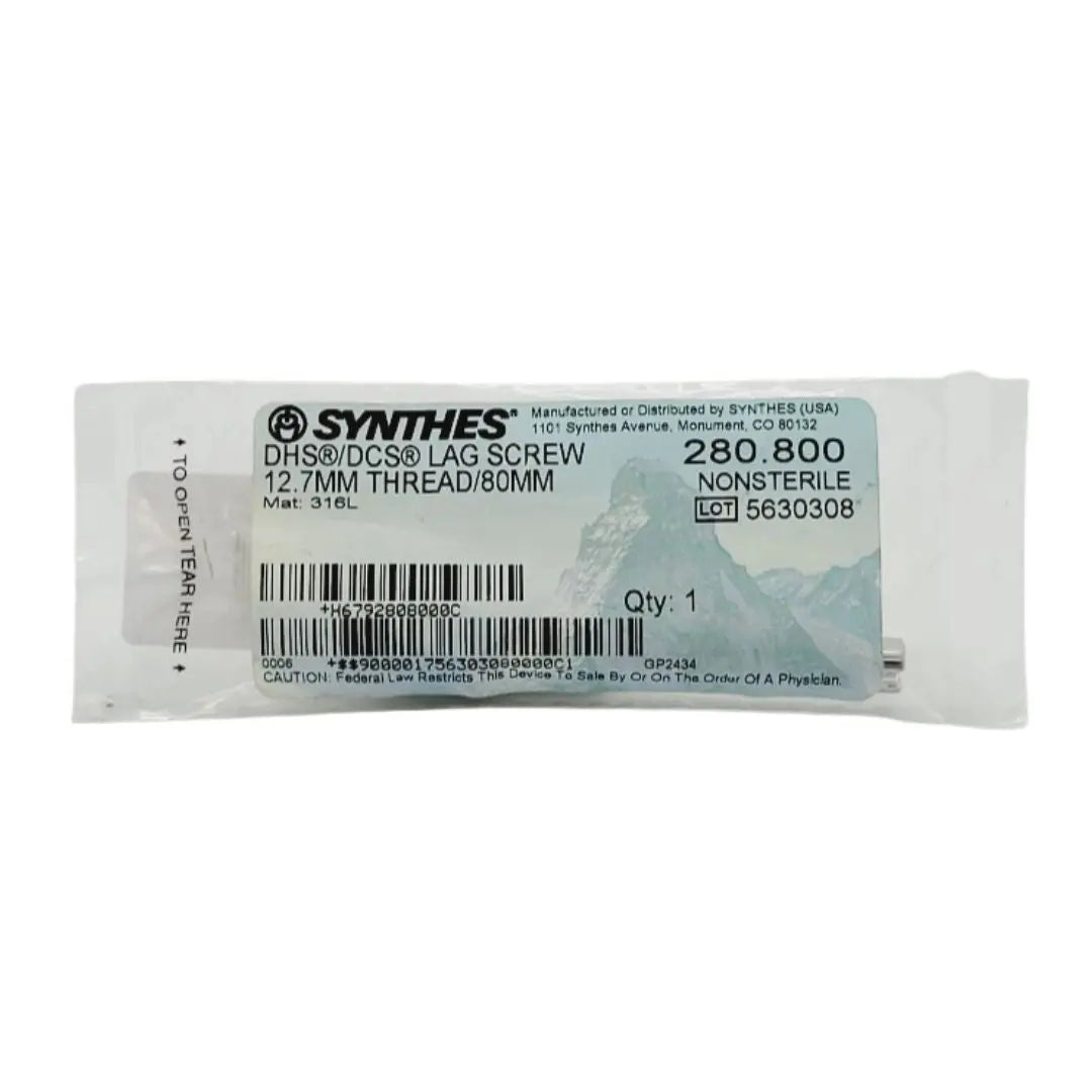 Synthes 280.800 Dhs/dhs Lag Screw 12.7mm Thread/80mm Synthes