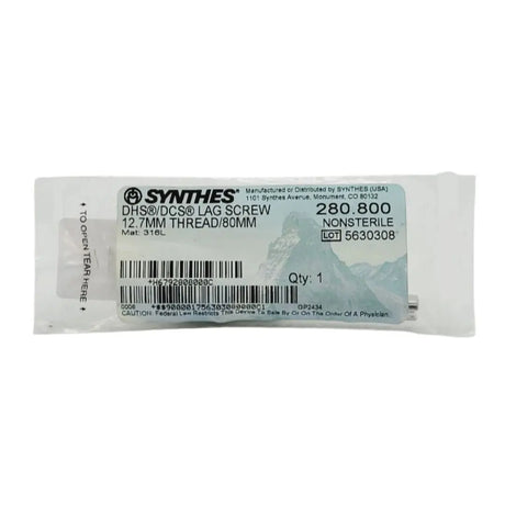 Synthes 280.800 Dhs/dhs Lag Screw 12.7mm Thread/80mm Synthes