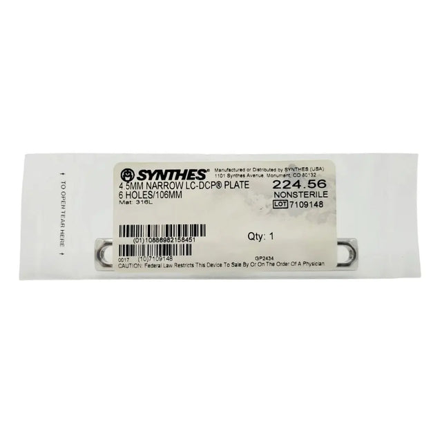 Synthes 224.56 4.5mm Narrow LC-DCP Plate 6 Holes/106mm Synthes