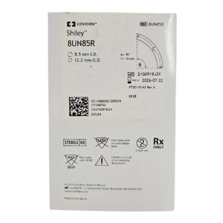 Covidien 8UN85R Shiley 8.5mm ID Adult Flexible Tracheostomy Tube Cuffless Covidien