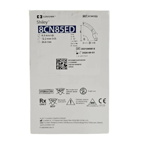 Covidien 8CN85ED Shiley 8.5mm ID Adult Flexible Evac Tracheostomy Tube w/ TaperGuard Cuff Covidien