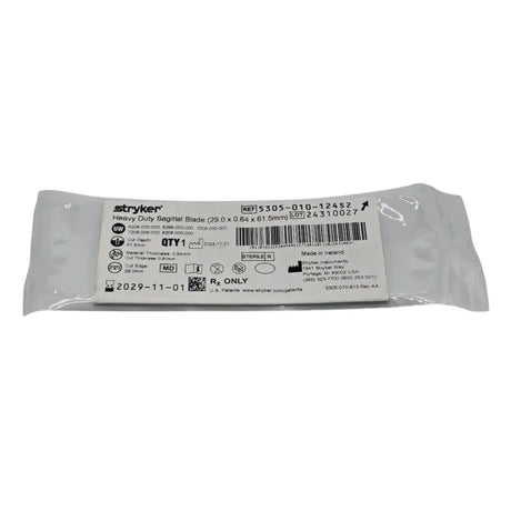 Stryker 5305-010-124S2 Heavy Duty Sagittal Blade 29.0 x 0.64 x 61.5mm Stryker